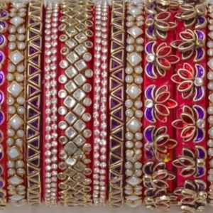 Bridal Lotus Set (Red) - 18 Bangle Set