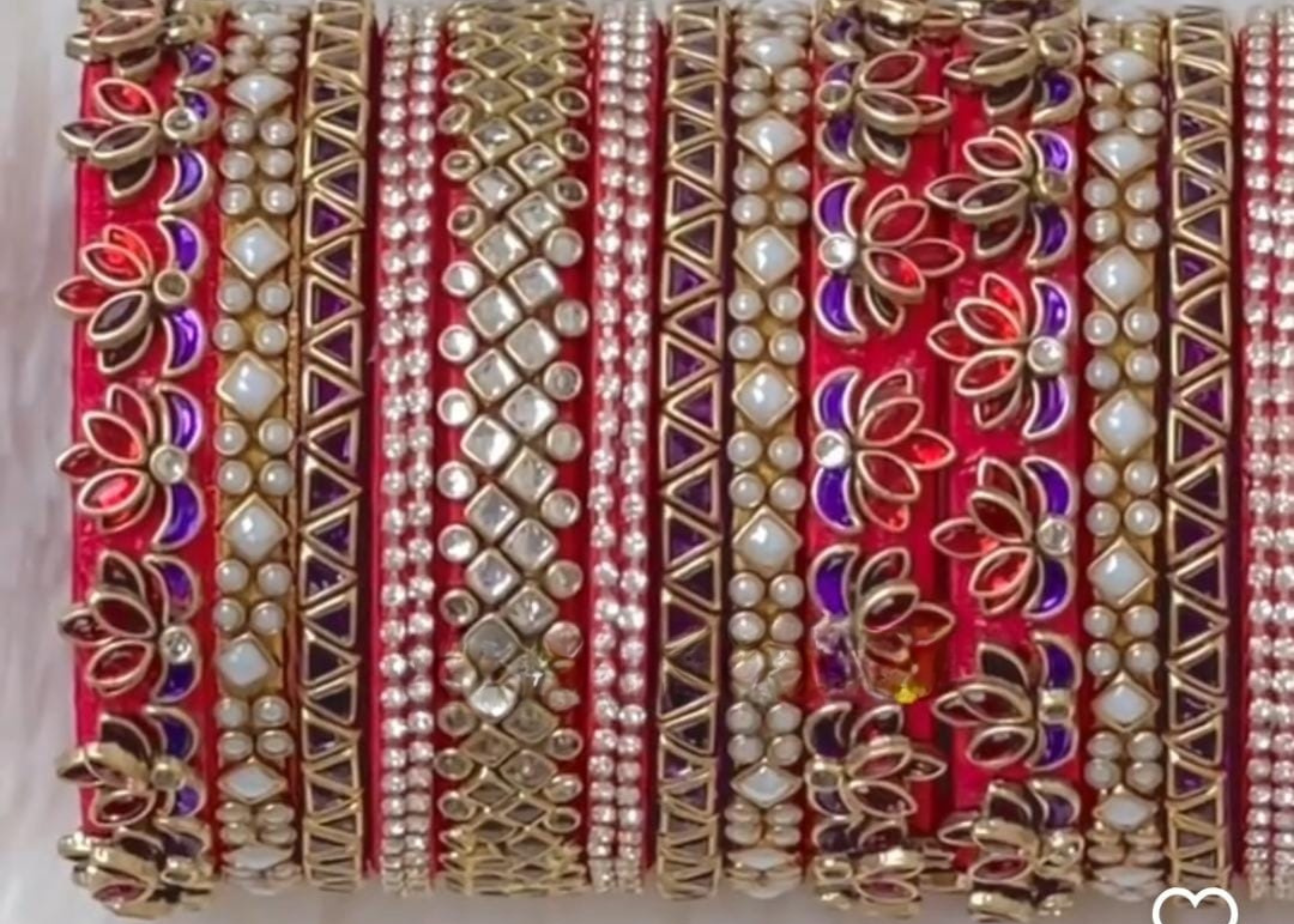 Bridal Lotus Set (Red) - 18 Bangle Set